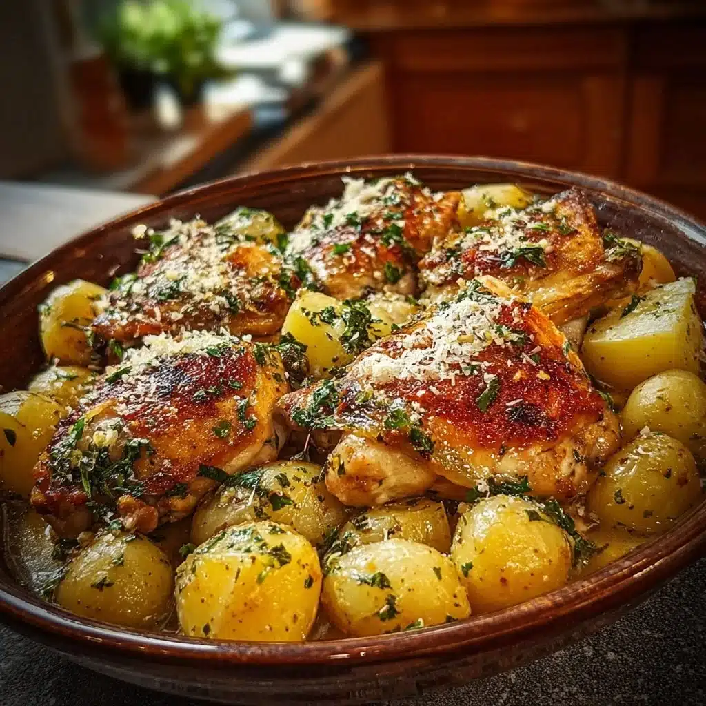 Slow Cooker Garlic Parmesan Chicken and Potatoes