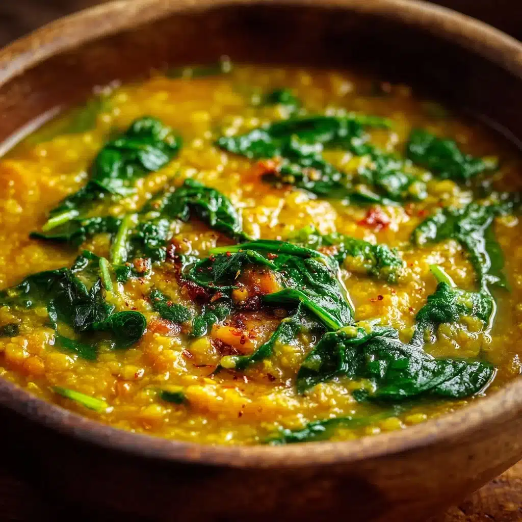 Smoky Red Lentil Soup with Spinach