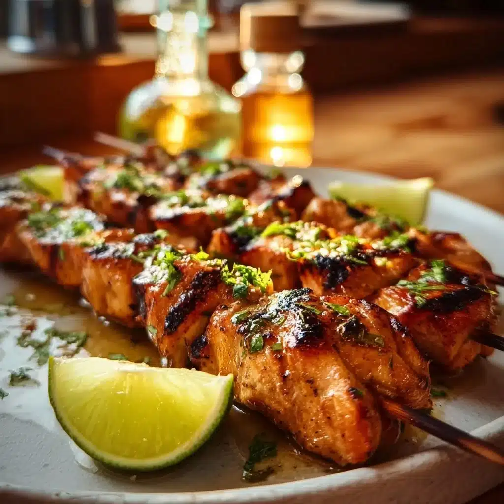 Zesty Tequila Extract Lime Grilled Chicken Skewers